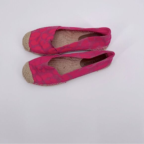 Juicy Couture Flats Canvas Espadrille Neon Pink Size 6 - Picture 5 of 8